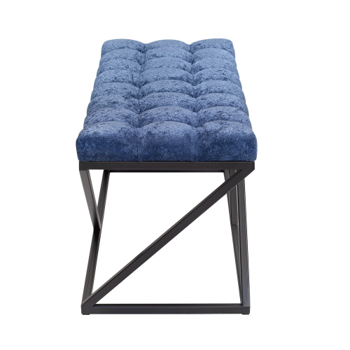 Банкетка ZUMA, черная, Steel Blue, каретная стяжка, 110*40*45 фото 3