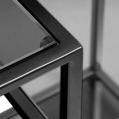 Стеллаж JAQLENE, черный, стекло, 100x30*200 фото 6