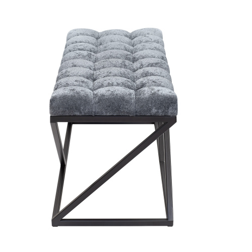 Банкетка ZUMA, черная, Steel Grey, каретная стяжка, 110*40*45 фото 3