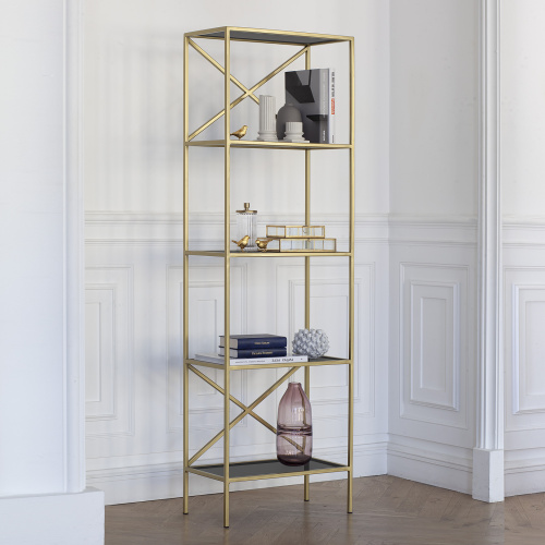 Стеллаж KARIN, золотой, стекло фото 8