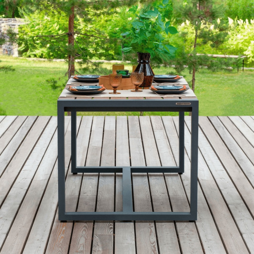 Стол обеденный SANTORINI, алюминий LAVA, дерево фото 2