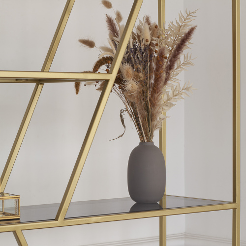 Стеллаж ARNETTA, золотой, тонированное стекло, 90*30*192 фото 3