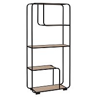 Стеллаж SIENA, черный, ЛДСП Дуб Каселла