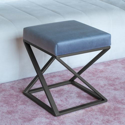 Пуф Chelsea, черный, Light Blue, 40*40*45 фото 5