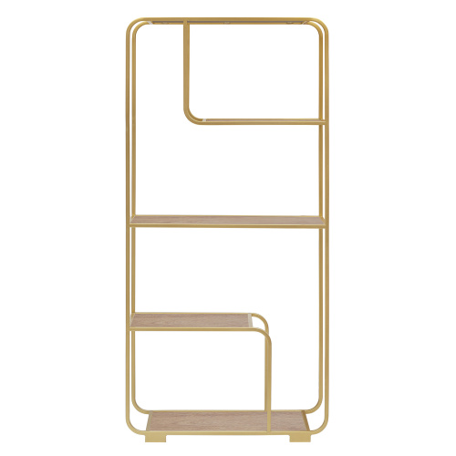 Стеллаж SIENA, золотой, ЛДСП Дуб Каселла, 80*30*173