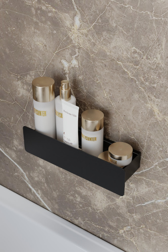 Полка для ванной комнаты CASA, 30 см, нерж. сталь, черная фото 2