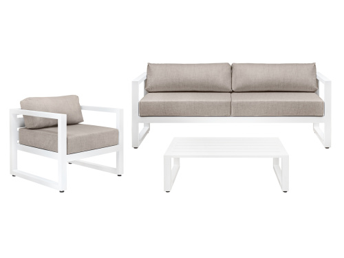 Набор садовой мебели CAPRI диван, кресло, столик, белый цвет фото 2