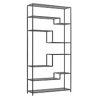 Стеллаж JAQLENE, черный, стекло