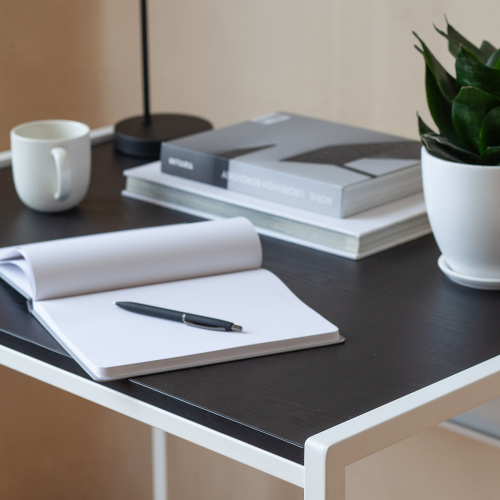 Стол письменный Rimini, белый, ЛДСП Черный, 90*65*75 фото 5