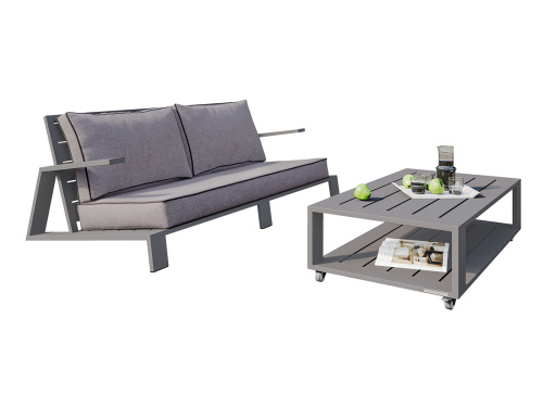 Набор садовой мебели KORFU / 2 предмета: диван, столик / серый (S2A) фото 22