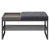 Банкетка RUBY BOX, черная, Mouse Grey, GreyBox, 85*40*45