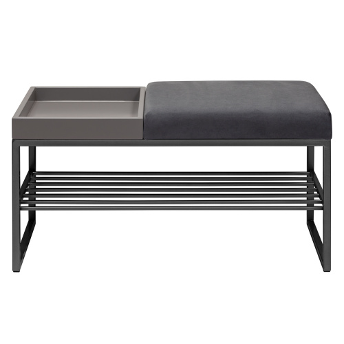 Банкетка RUBY BOX, черная, Mouse Grey, GreyBox, 85*40*45