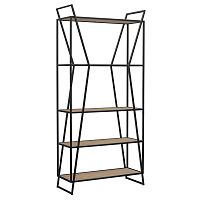 Стеллаж OSLO MINI, черный, ЛДСП Дуб Каселла