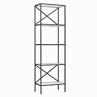 Стеллаж KARIN, черный, ЛДСП Белый
