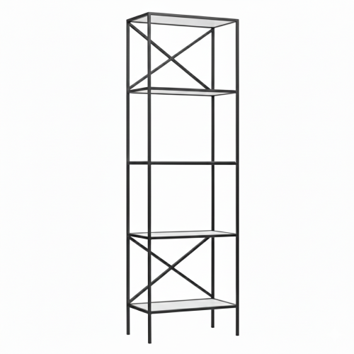 Стеллаж KARIN, черный, ЛДСП Белый