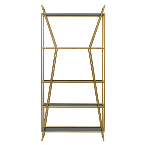 Стеллаж OSLO MINI, золотой, тонированное стекло, 80*33*171 фото 9