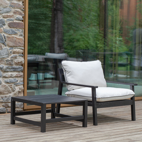 Набор садовой мебели ISTRA / 2 предмета: кресло, столик / черный/Jamaica MILK (S1) фото 2