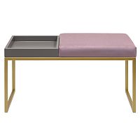 Банкетка ALBA BOX, золотая, Dusty Pink, GreyBox, 85*40*45