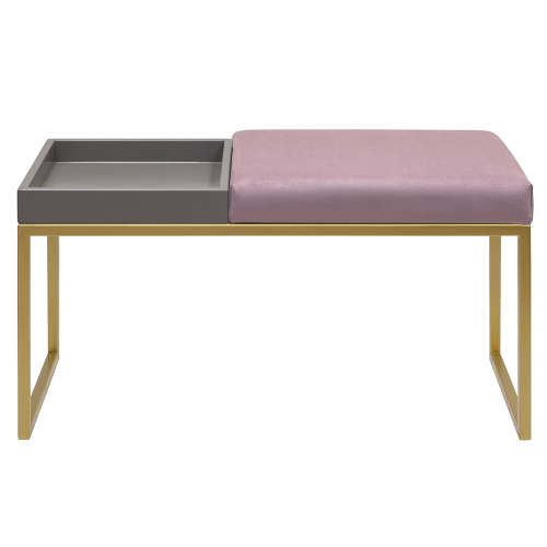 Банкетка ALBA BOX, золотая, Dusty Pink, GreyBox, 85*40*45