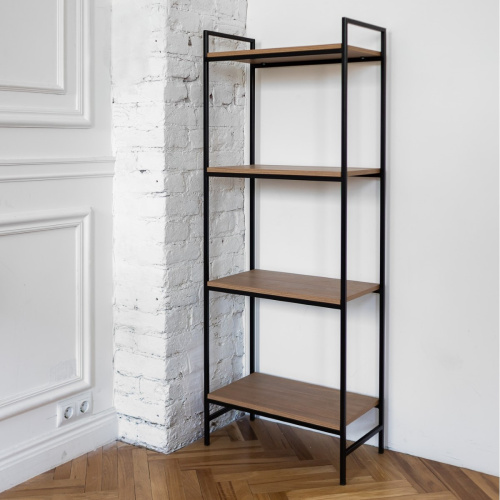 Стеллаж ALTO, черный, ЛДСП Робиния, 55*30*145 фото 2