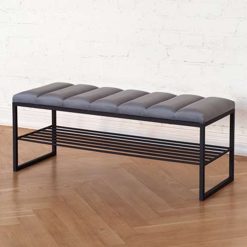 Банкетка RUBY, черная, Light Blue, Bulon, 110*40*43,5 фото 2