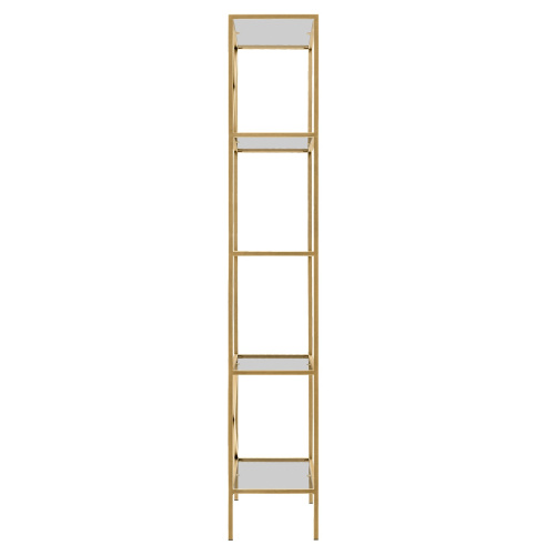 Стеллаж KARIN-800, золотой, прозрачное стекло фото 3