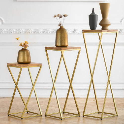 Столик для цветов Loft 60, золотой фото 2