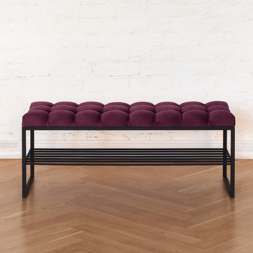 Банкетка RUBY, черная, Marsala, каретная стяжка, 110*40*45