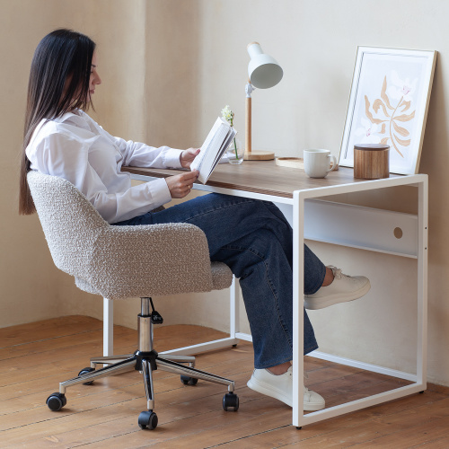 Стол письменный Rimini, белый, ЛДСП Дуб Канзас, 90*65*75 фото 3