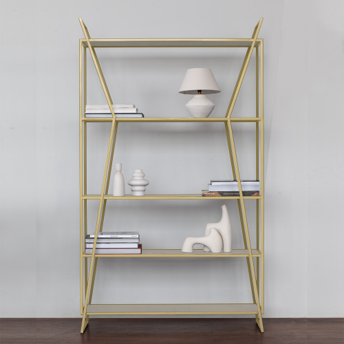 Стеллаж OSLO, золотой, керамика Ivory, 100*33*171 фото 5