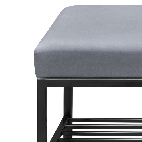 Банкетка RUBY, черная, Light Blue, 110*40*45 фото 10