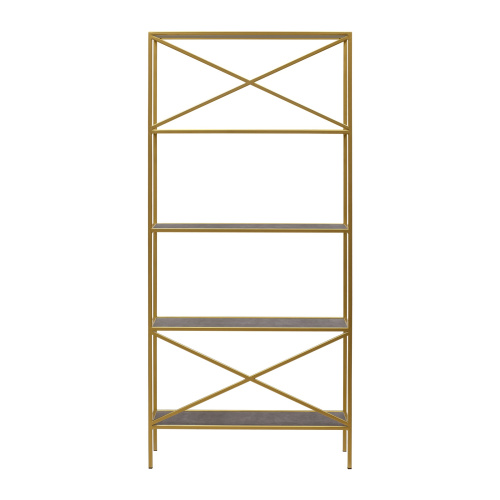 Стеллаж KARIN-800, золотой, керамика антрацит, 80*30*175 фото 9