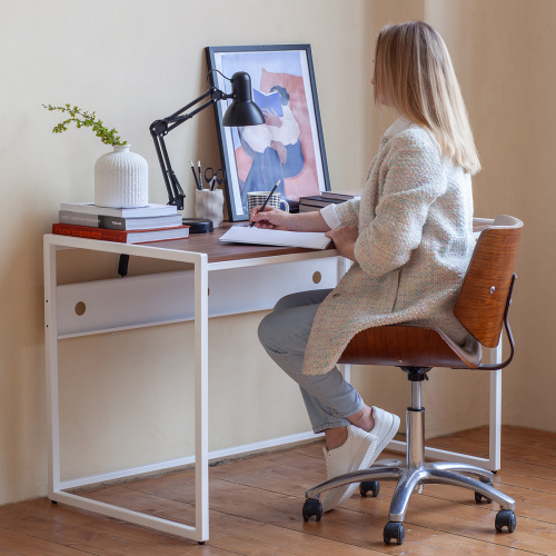 Стол письменный Rimini, белый, ЛДСП Орех, 120*65*75 фото 3