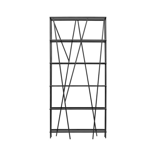 Стеллаж EVA, черный, тонированное стекло, 90*30*190 фото 6