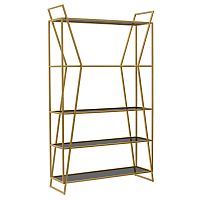 Стеллаж OSLO, золотой, тонированное стекло