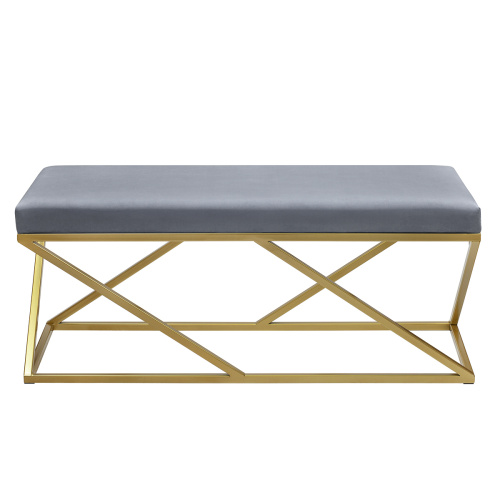 Банкетка ZUMA, золотая, Light Blue, 110*40*45