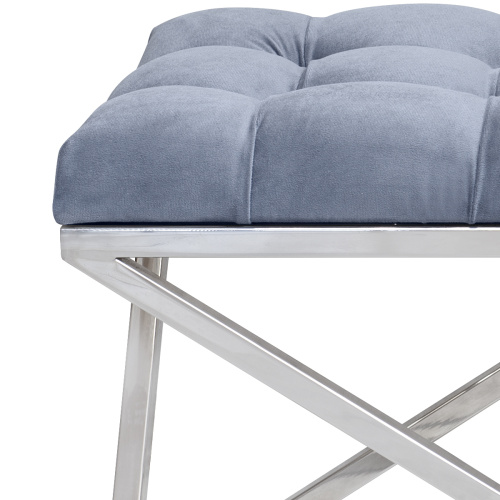 Банкетка ZUMA, н/ж сталь, Light Blue, каретная стяжка, 110*40*45 фото 8