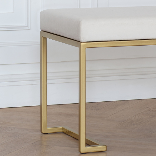 Банкетка OMEGA MINI, золотая, Слоновая кость, 85*40*45 фото 3