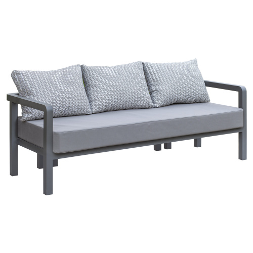 Диван уличный AMALFI, каркас алюминий цвет LAVA, подушки ткань водонепр. Stone фото 7