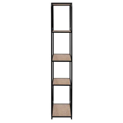 Стеллаж SIENA, черный, ЛДСП Дуб Каселла, 80*30*173 фото 3