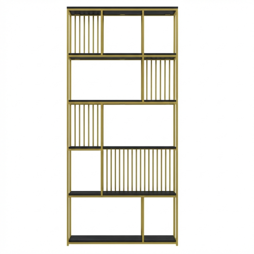 Стеллаж SOHO, золотой, ЛДСП Черный Лес фото 2