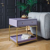 Тумба прикроватная KARIN, золотой, МДФ Dusty Purple