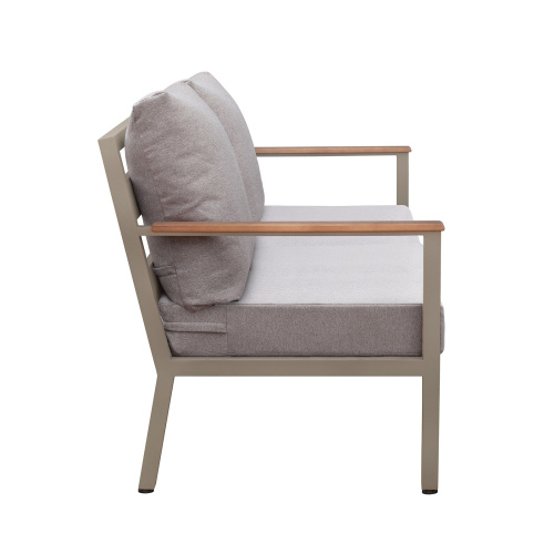 Диван уличный SANTORINI, алюминий PECAN, рогожка BAHAMA ASH, дерево фото 8