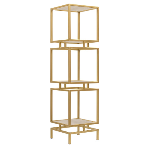 Стеллаж CUBIC-3, золотой, керамика Ivory, 40*40*150,5