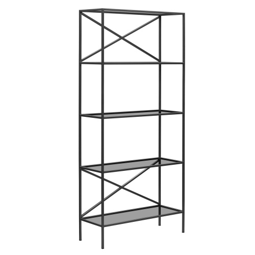 Стеллаж KARIN-800, черный, тонированное стекло, 80*30*175