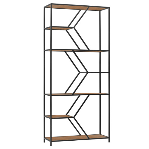 Стеллаж MALTA MINI, черный, ЛДСП Робиния, 80*30*175 фото 7