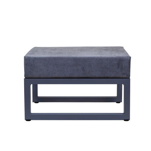 Пуф уличный CAPRI модульный без спинки, алюминий цвет серый, темно-серый велюр фото 3