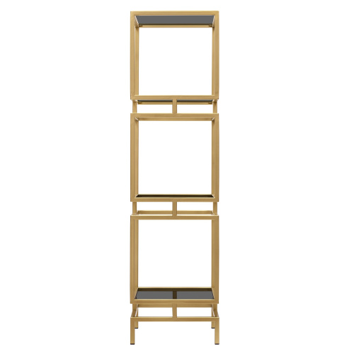 Стеллаж CUBIC-3, золотой, тонированное стекло, 40*40*150,5 фото 2