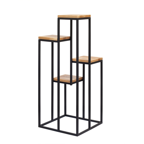 Столик подставка для цветов TORI, под 4 кашпо, черный, столешницы дуб фото 10