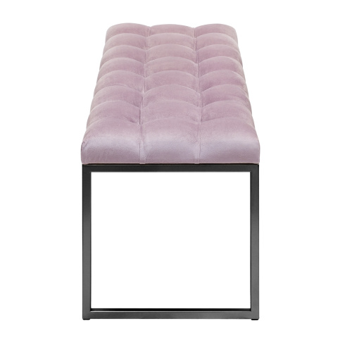 Банкетка ALBA, черная, Dusty Pink, каретная стяжка, 110*40*45 фото 3